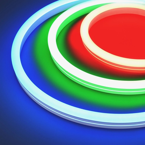 Лента светодиодная герметичная MOONLIGHT-SIDE-B84-12x24mm 24V RGB (12 W/m, IP68, 5m, wire x2) (Arlight, Вывод прямой, 3 года)