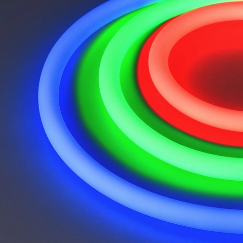 Лента светодиодная герметичная MOONLIGHT-TOP-G280-D18mm 24V RGB 360deg (13 W/m, IP65, 3838, 5m, wire x1) (Arlight, Вывод прямой, 3 года)