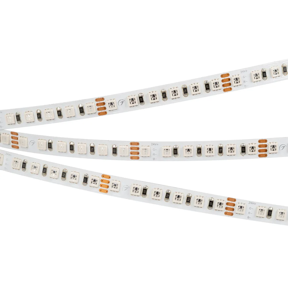 Лента светодиодная RT 2-5000 24V RGB 8mm (3838, 120 LED/m, LUX) (Arlight, 11 Вт/м, IP20) - изображение товара