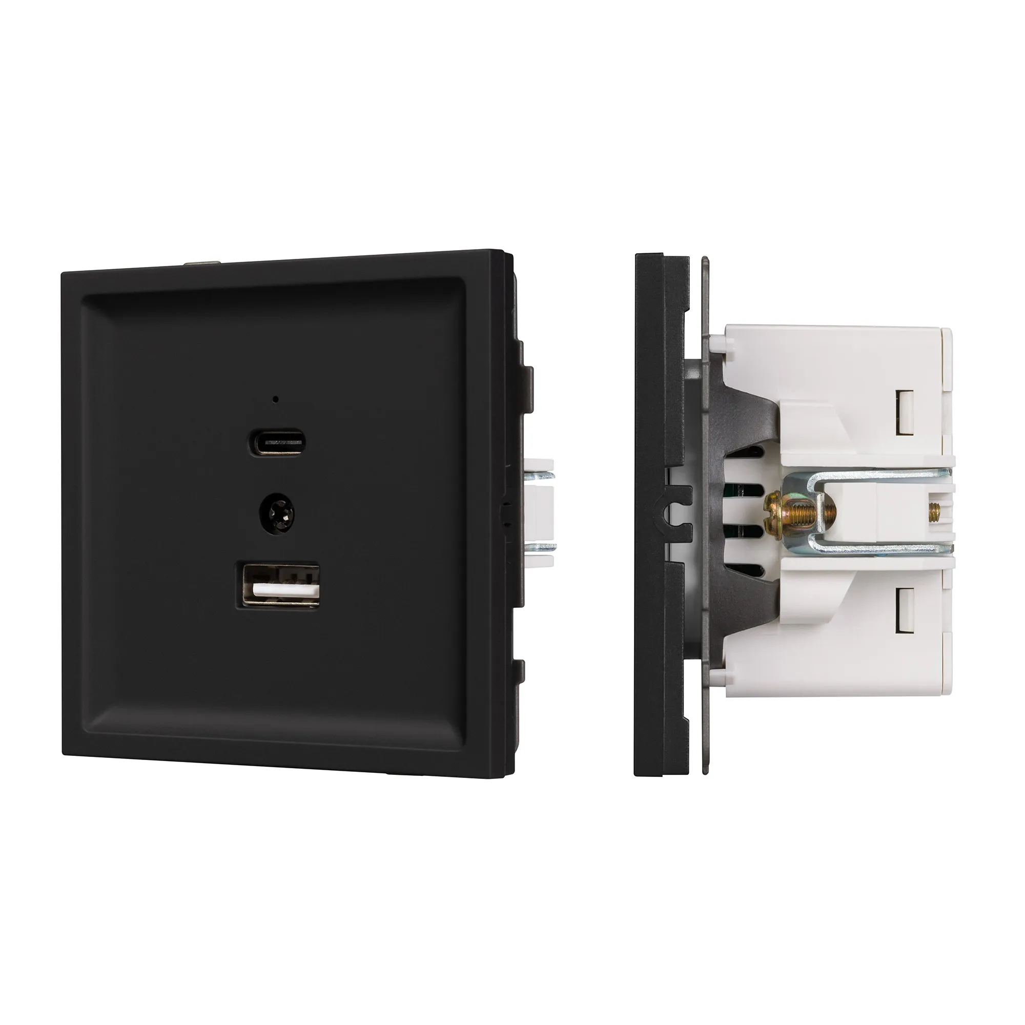 Механизм USB розетки SCT-TENDO-MUAC-SFPL-BK (5V, 3A, QC3) (Arlight, -)