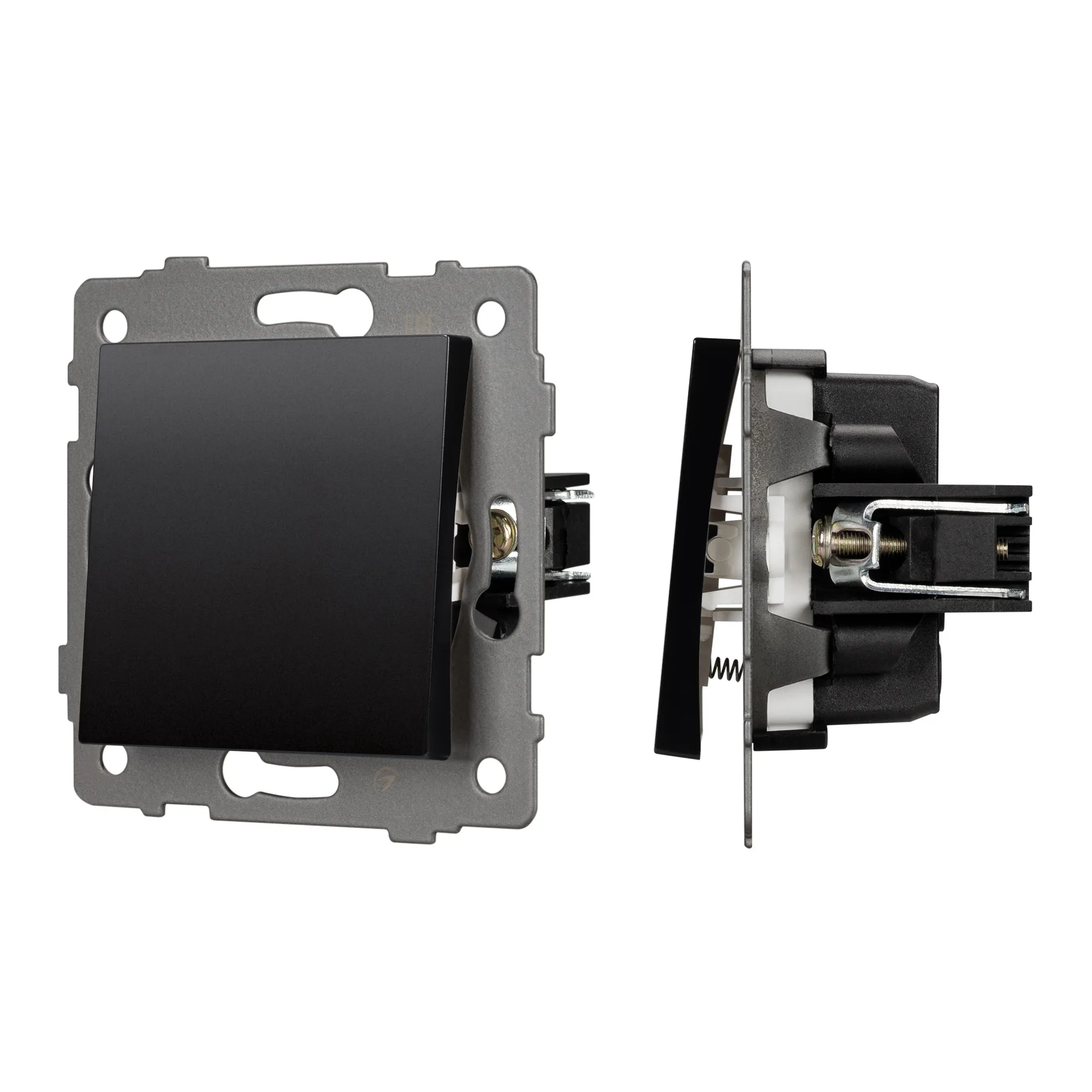 Механизм выключателя одноклавишный самовозвратный SWT-MKR1-PL-BK-V (250V, 10A) (Arlight, -) - изображение товара